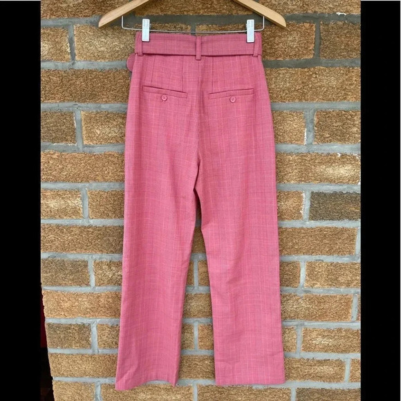 & Other Stories Belted Plaid Kick Flare Trousers 0 - Picture 2 of 13